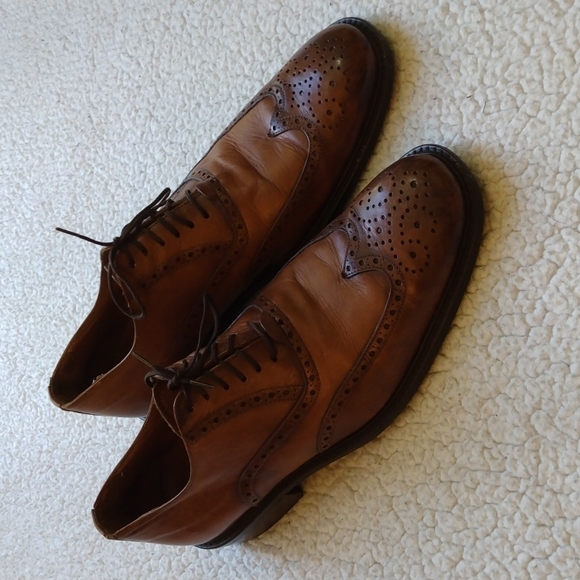 Zara Brown Leather Short Wing Brogue Shoes US 12 = EU 45 (Made in Spain) main image 9